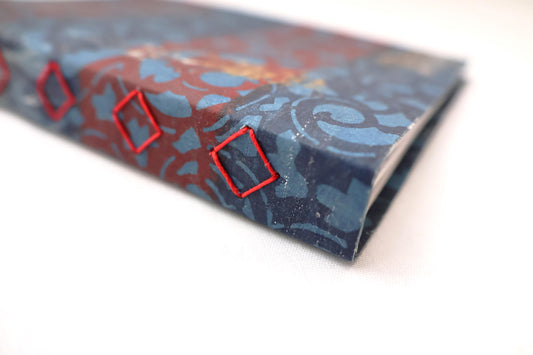 Handmade Soft Cover Journal, Diamond Exposed Stitching