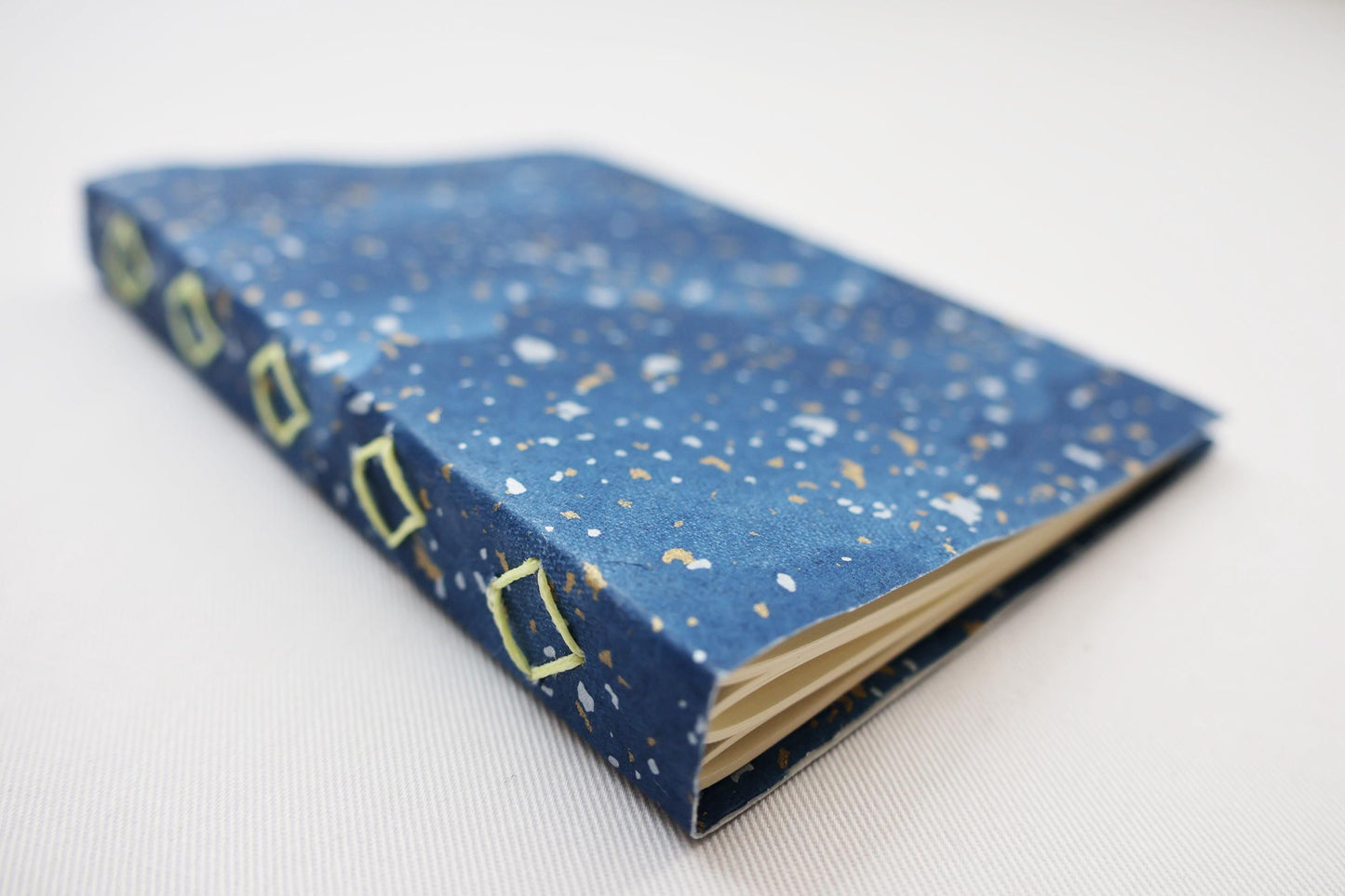 Handmade Soft Cover Journal, Diamond Exposed Stitching