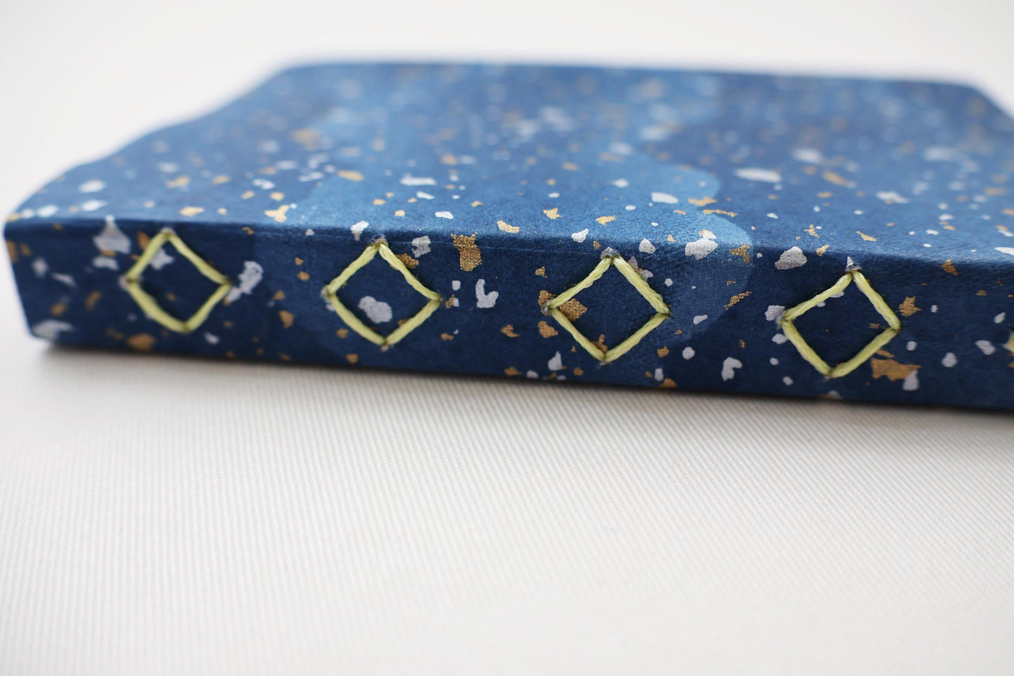 Handmade Soft Cover Journal, Diamond Exposed Stitching