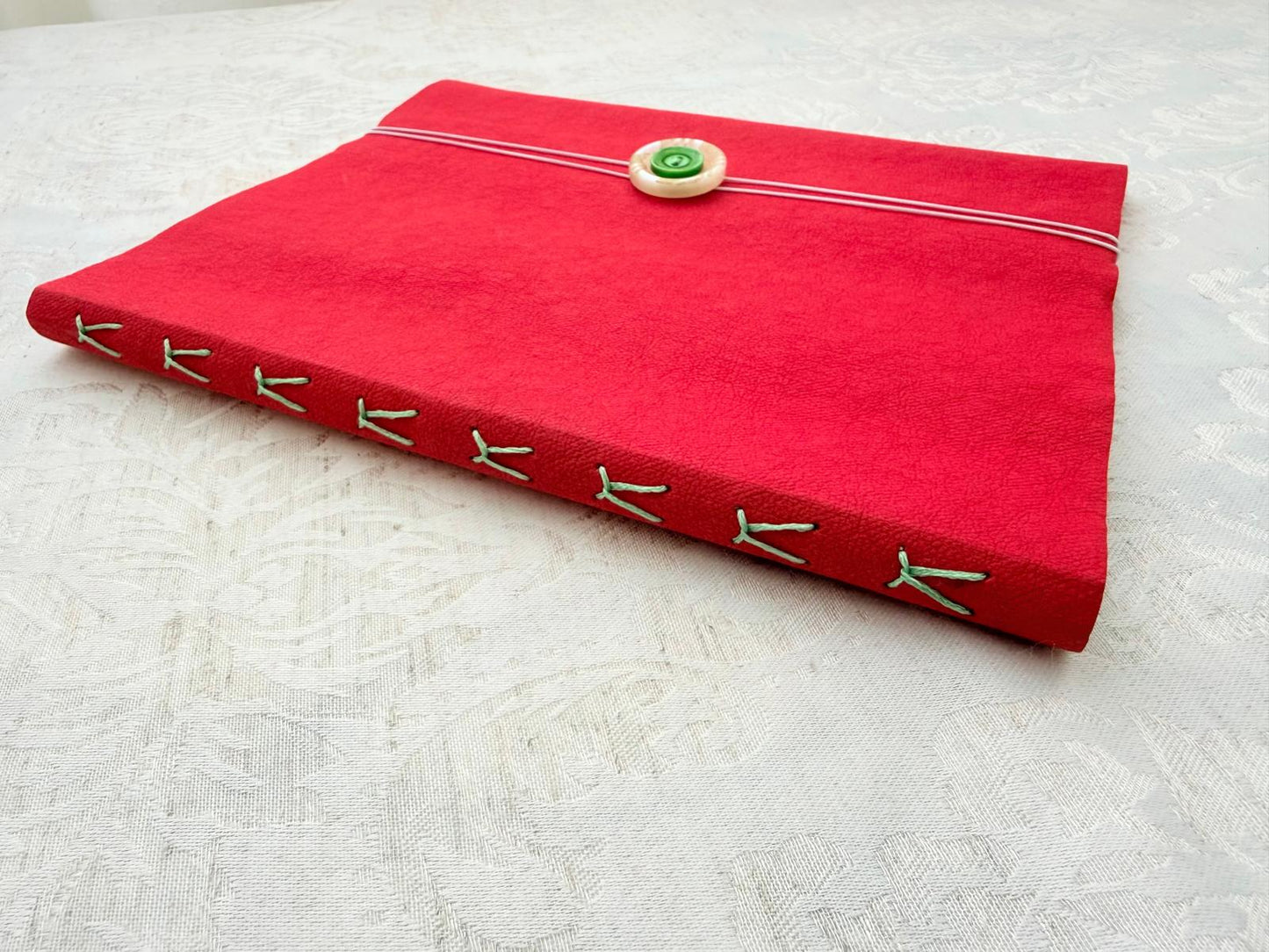 Handmade Soft Cover Weekly Planner Journal, Exposed Stitching