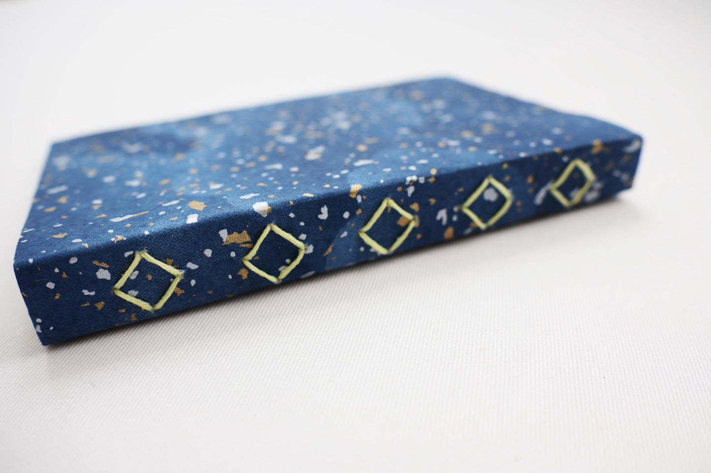 Handmade Soft Cover Journal, Diamond Exposed Stitching